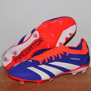 Adidas Predator 24 Pro FG Soccer Cleats Mens 7.5 Blue Solar Red White